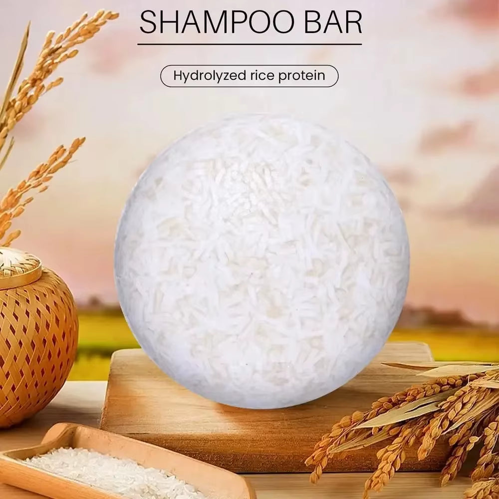 Organic Rice Shampoo Soap Bar Oil Free Conditioning Soap Rice Water Protein Nourishing Anti-Loss Hair Soap Hair Growth Soap Bar