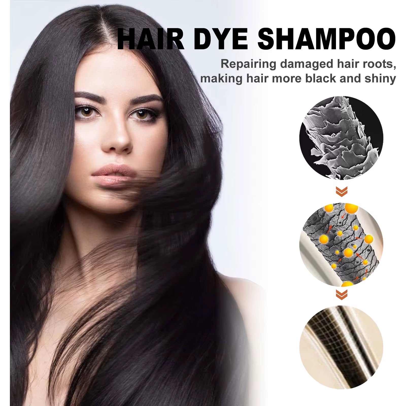 Natural Herbal Hair Dye Shampoo for Hair Loss Moisturizing Hair Darkening Strengthen Magic Polygonum Multiflorum Shampoo