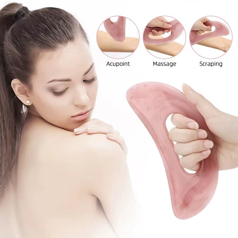 Resin Face Neck Skin Massager Guasha Scraping Massage Scraper Acupuncture Gua Sha Board Acupoint Face Eye Care SPA Massage Tool