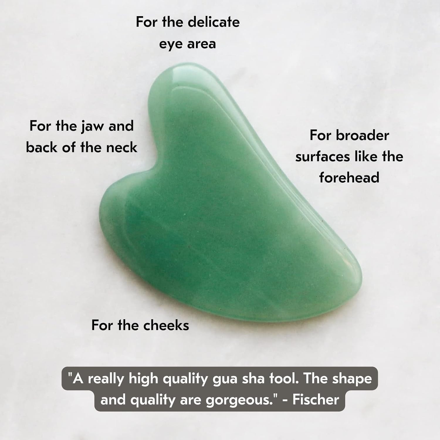 Jade Gua Sha Facial Tools, Face Sculpting Skin Care Guasha Tool for Face and Body, Self Care Facial Massager to Relieve Muscle Tension and Reduce Puffiness