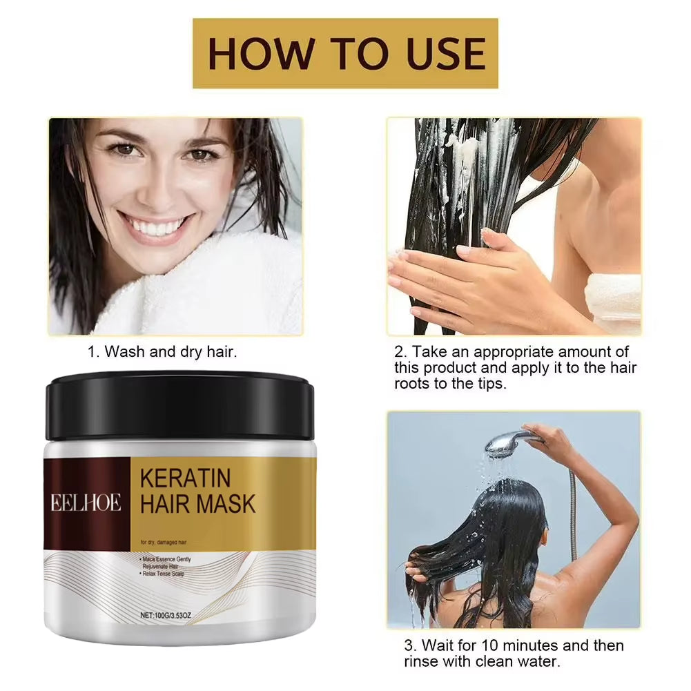 Collagen Hair Mask Keratin Hair Treatment Deep Repair Argan Oil Collagen Essence Keratin Conditioner for Dry Damaged Hair