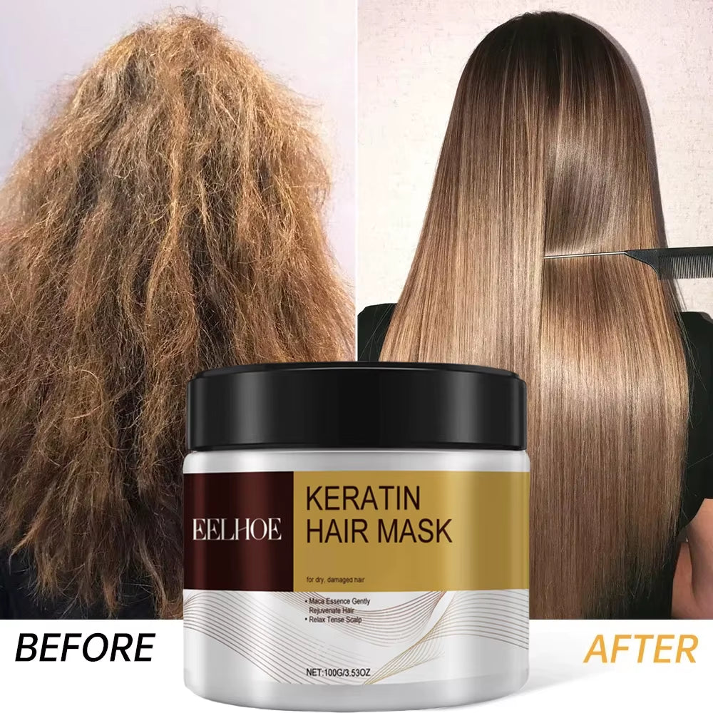 Collagen Hair Mask Keratin Hair Treatment Deep Repair Argan Oil Collagen Essence Keratin Conditioner for Dry Damaged Hair