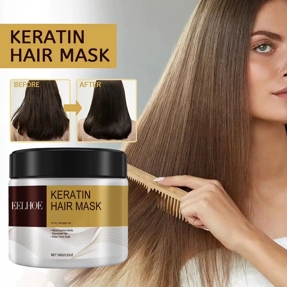 Collagen Hair Mask Keratin Hair Treatment Deep Repair Argan Oil Collagen Essence Keratin Conditioner for Dry Damaged Hair