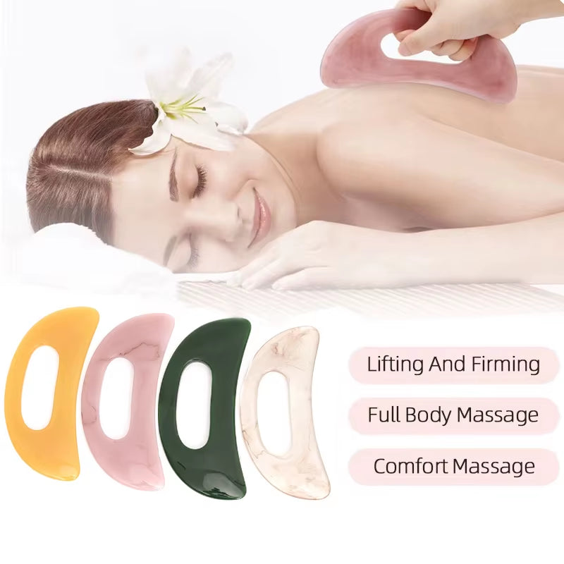 Resin Face Neck Skin Massager Guasha Scraping Massage Scraper Acupuncture Gua Sha Board Acupoint Face Eye Care SPA Massage Tool